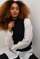 Cream Villea Mock Neck Vest