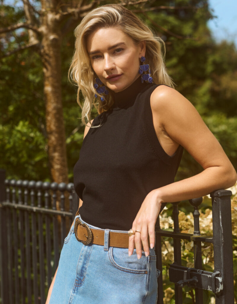 Cream Villea Mock Neck Vest
