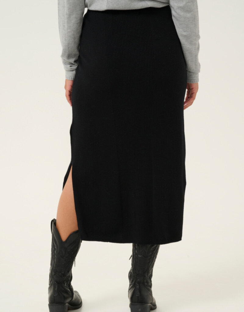 Cream Dela Long Rib Knit Skirt