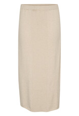 Cream Dela Long Rib Knit Skirt