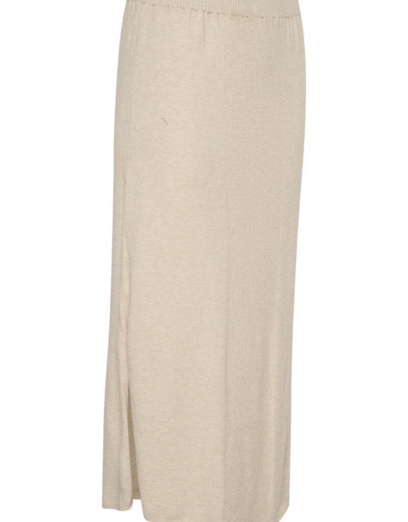 Cream Dela Long Rib Knit Skirt