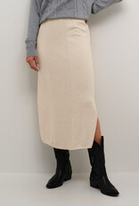 Cream Dela Long Rib Knit Skirt