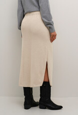 Cream Dela Long Rib Knit Skirt