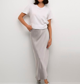 Kaffe Lotte Skirt in Silver Satin