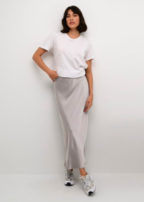 Kaffe Lotte Skirt in Silver Satin