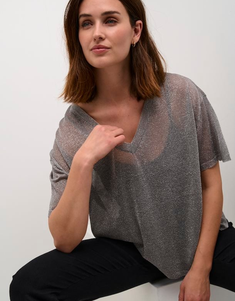 Kaffe Julia V-Neck Shimmer Tee