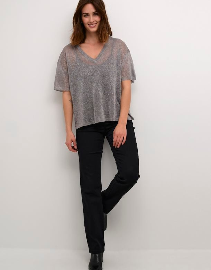 Kaffe Julia V-Neck Shimmer Tee