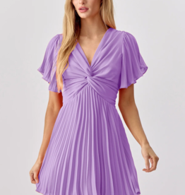 Adelyn Rae Stacey Pleated Mini Dress
