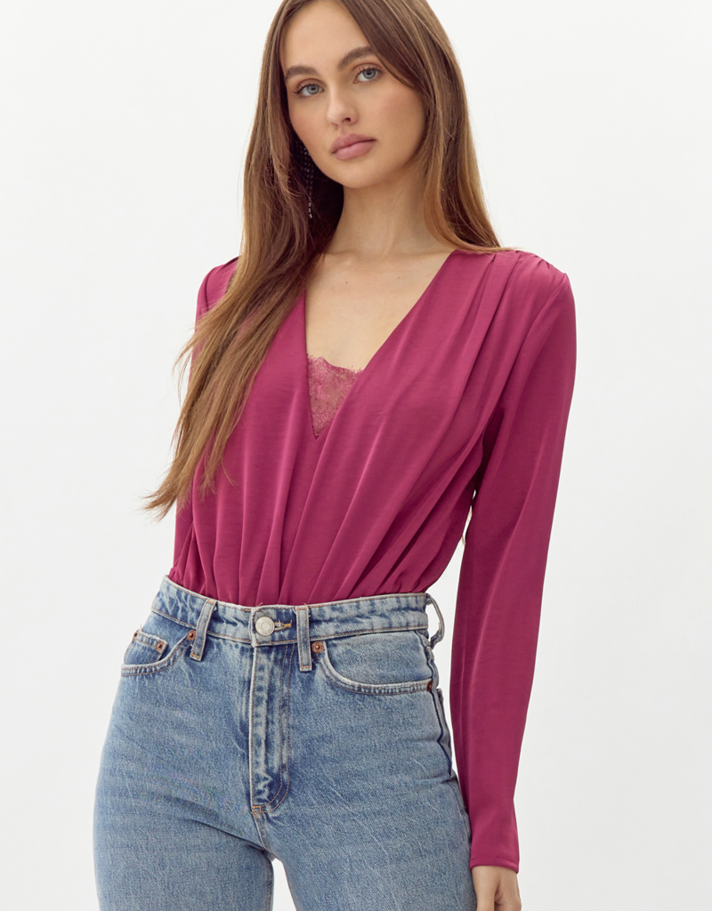Adelyn Rae Cassidy Pleated Bodysuit (FINAL SALE)