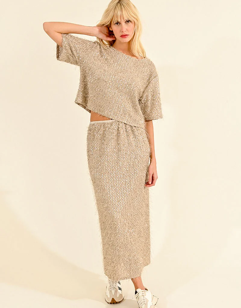 Molly Bracken Maribel Maxi Sequin Skirt (FINAL SALE)