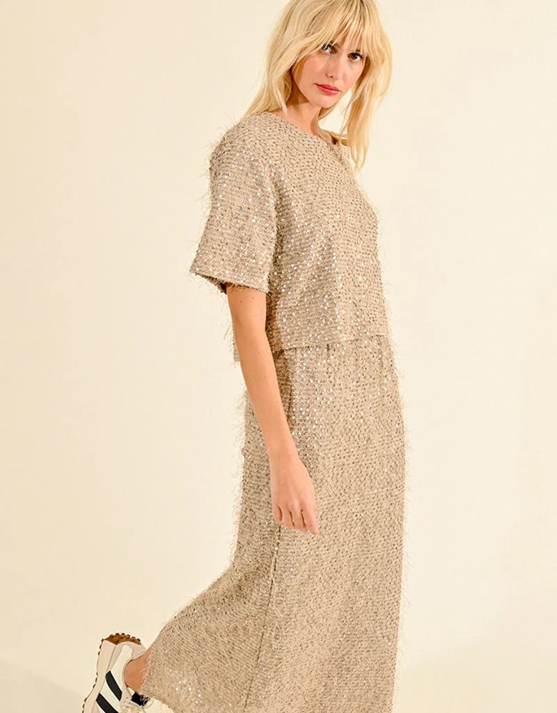 Molly Bracken Maribel Sequined Tee (FINAL SALE)