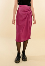 Molly Bracken Winslet Satin Knot Slit Skirt