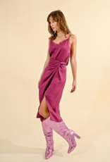 Molly Bracken Winslet Satin Knot Slit Skirt