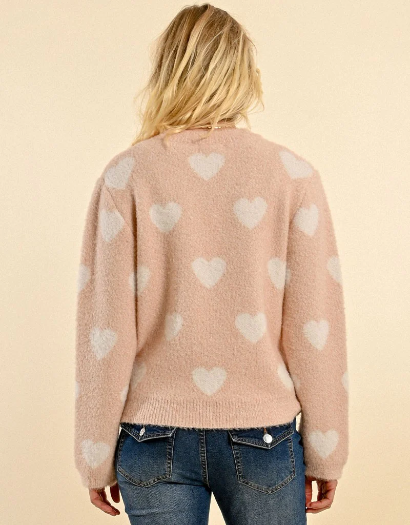 Molly Bracken Franka Knitted Heart Sweater