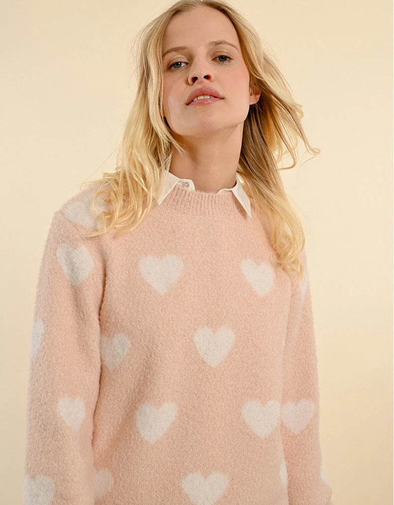 Molly Bracken Franka Knitted Heart Sweater