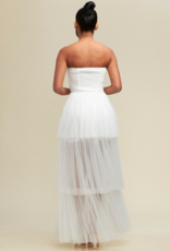 Luxxel Lara Tiered Tulle Maxi Dress