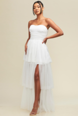 Luxxel Lara Tiered Tulle Maxi Dress
