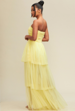 Luxxel Lara Tiered Tulle Maxi Dress