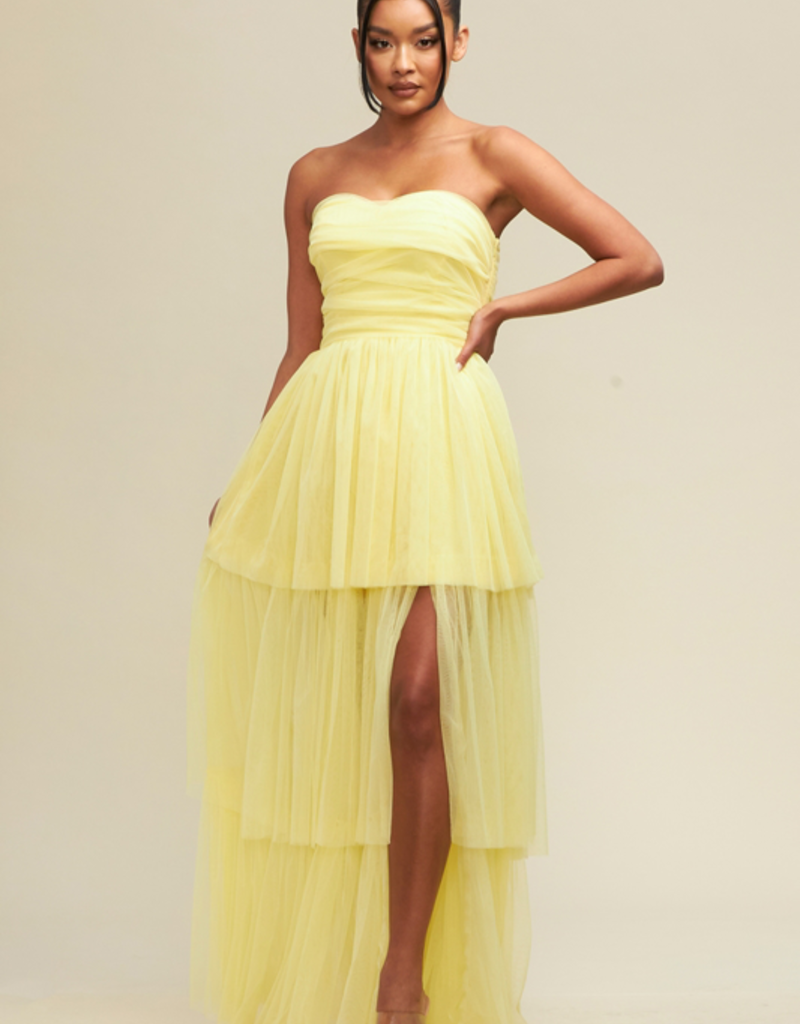 Luxxel Lara Tiered Tulle Maxi Dress (FINAL SALE)