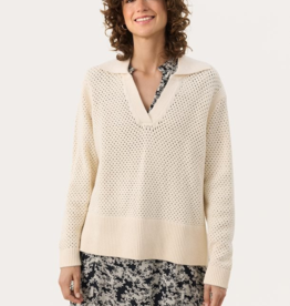 Part Two Lovisa Collared Cotton Pullover