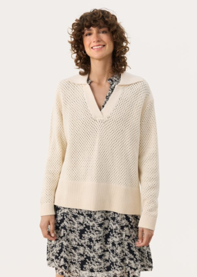 Part Two Lovisa Collared Cotton Pullover
