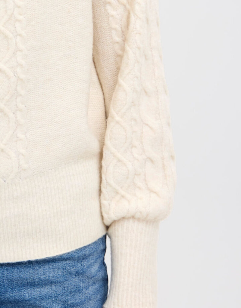 ICHI Liyanna Cable Knit Pullover