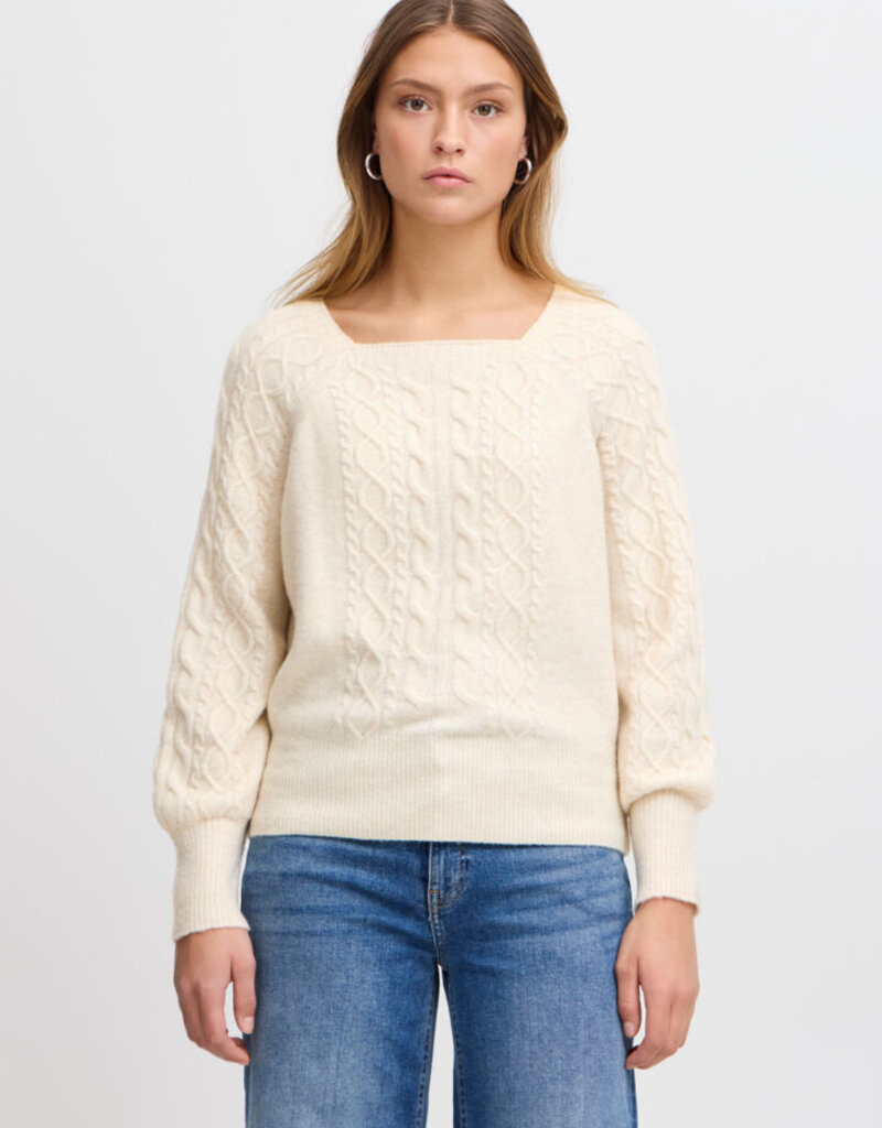 ICHI Liyanna Cable Knit Pullover