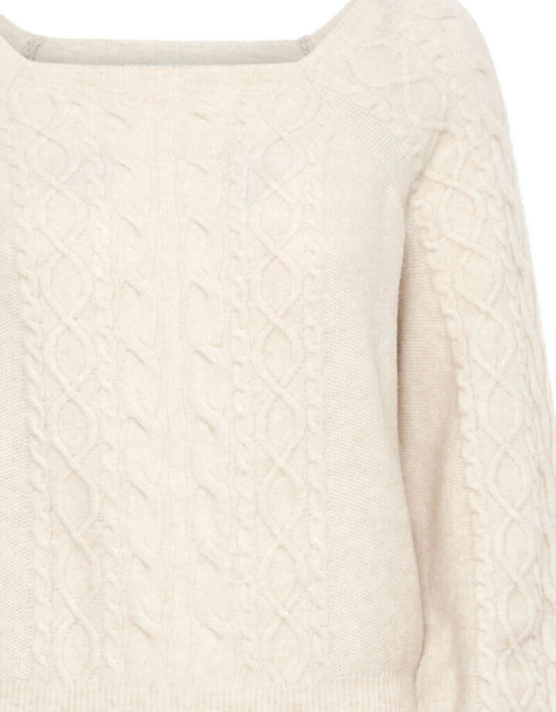 ICHI Liyanna Cable Knit Pullover