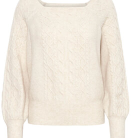ICHI Liyanna Cable Knit Pullover