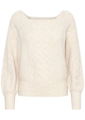 ICHI Liyanna Cable Knit Pullover