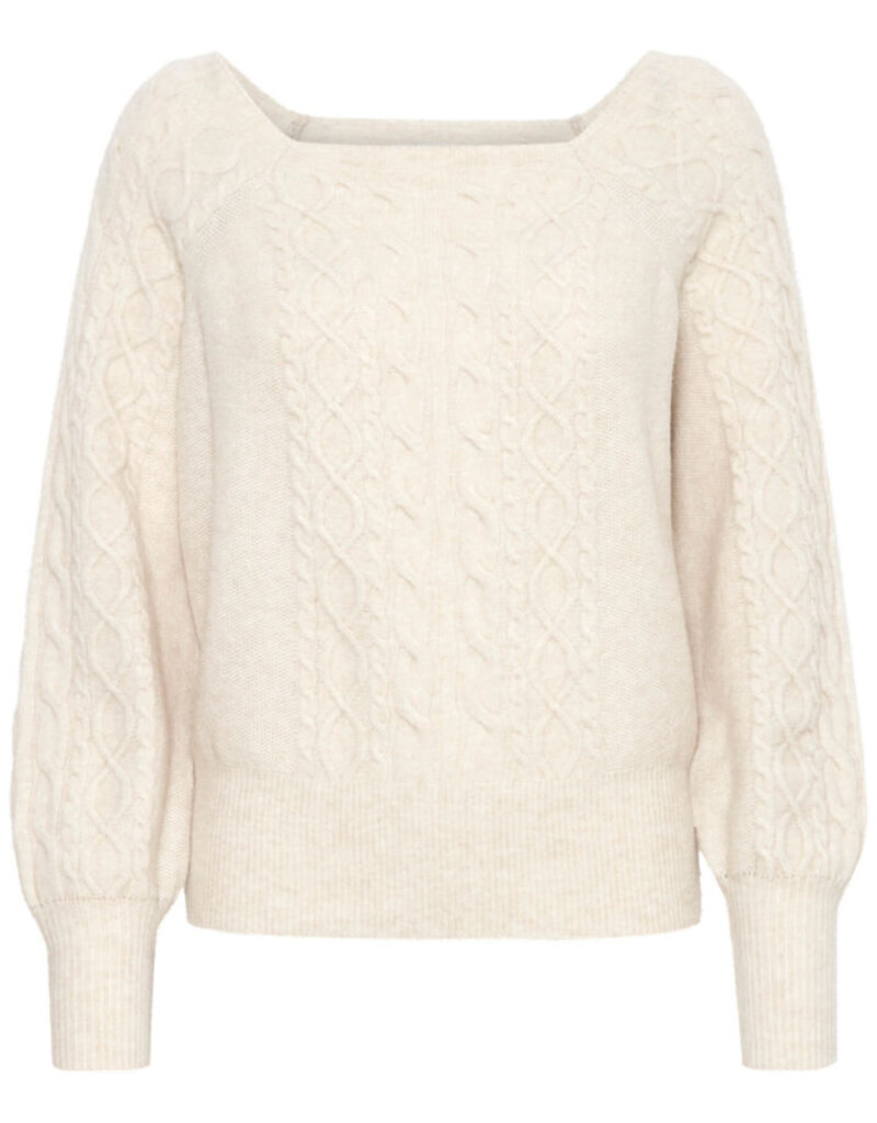 ICHI Liyanna Cable Knit Pullover