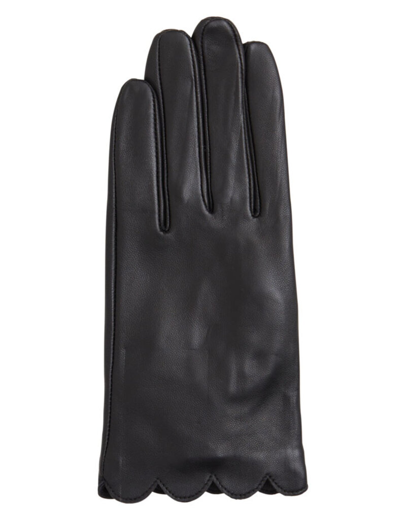 ICHI Accessories Girra Scalloped Leather Gloves