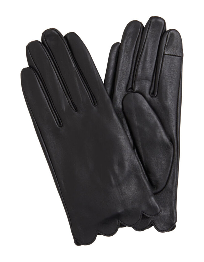 ICHI Accessories Girra Scalloped Leather Gloves