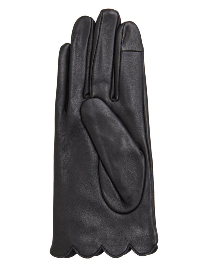 ICHI Accessories Girra Scalloped Leather Gloves