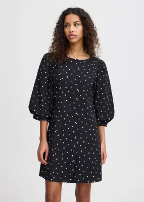 ICHI Qwissa Heart Print Dress