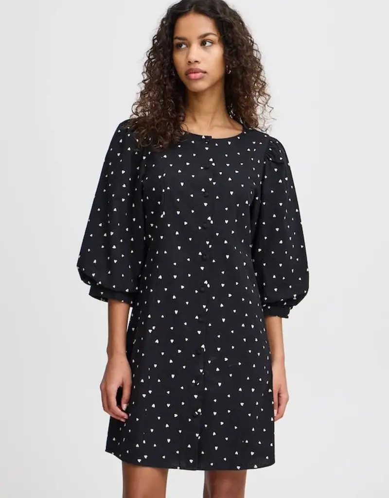 ICHI Qwissa Heart Print Dress (FINAL SALE)