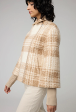 Soia and Kyo Pauline Relaxed-Fit Plaid Jacket With Biker Collar