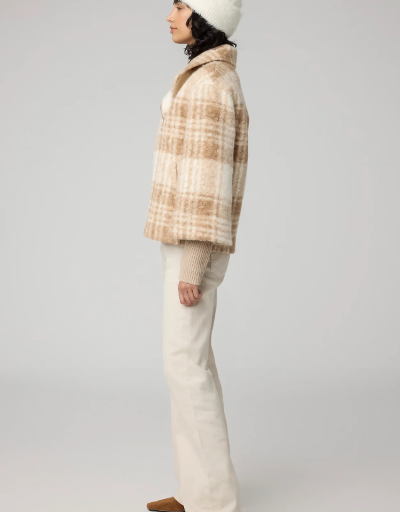 Soia and Kyo Pauline Relaxed-Fit Plaid Jacket With Biker Collar