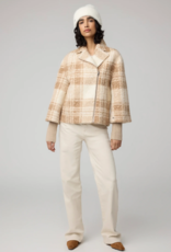 Soia and Kyo Pauline Relaxed-Fit Plaid Jacket With Biker Collar