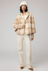 Soia and Kyo Pauline Relaxed-Fit Plaid Jacket With Biker Collar