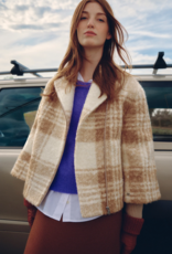 Soia and Kyo Pauline Relaxed-Fit Plaid Jacket With Biker Collar