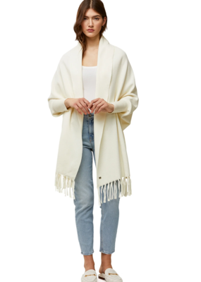 Soia and Kyo Soia & Kyo - Miku Knit Scarf Cardigan in Ivory Mist