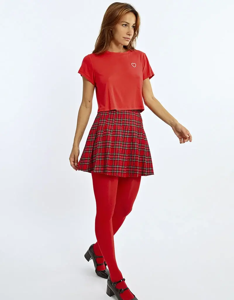 Molly Bracken Cassandra Pleated Checked Mini Skirt