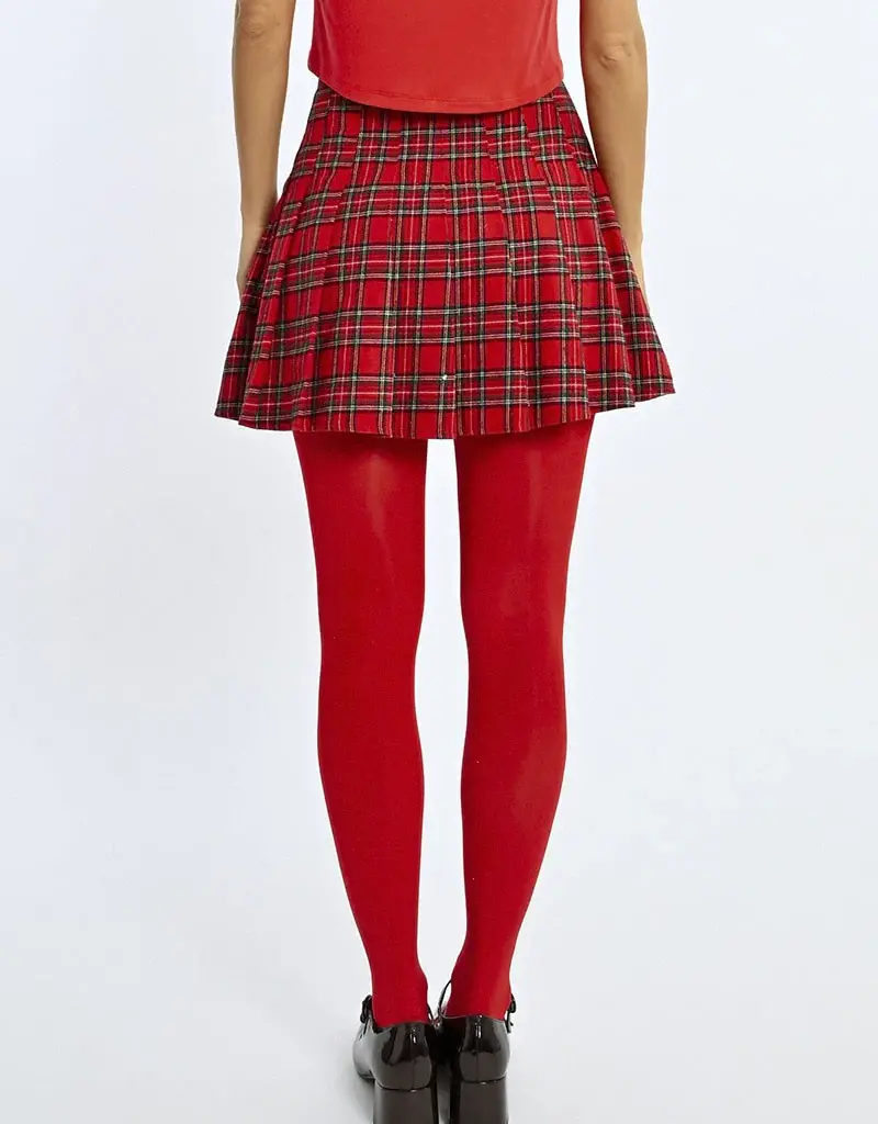 Molly Bracken Cassandra Pleated Checked Mini Skirt