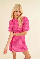 Molly Bracken Daphne Printed Tweed Mini Dress