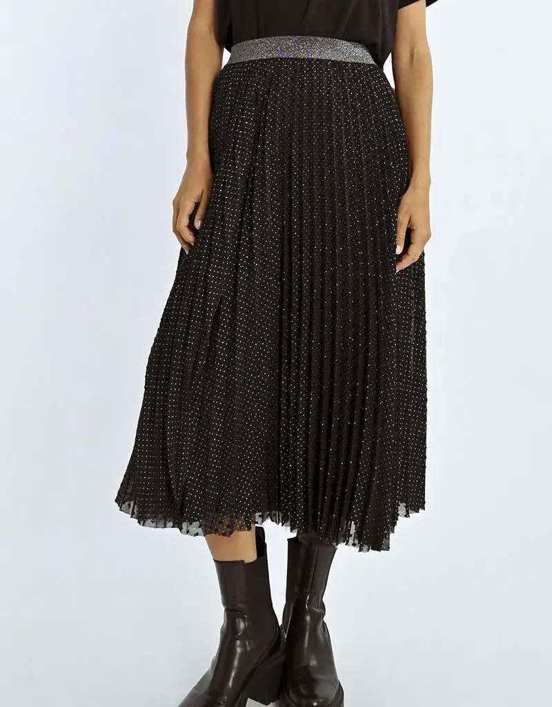 Molly Bracken Joanna Pleated Skirt With Silver Dots