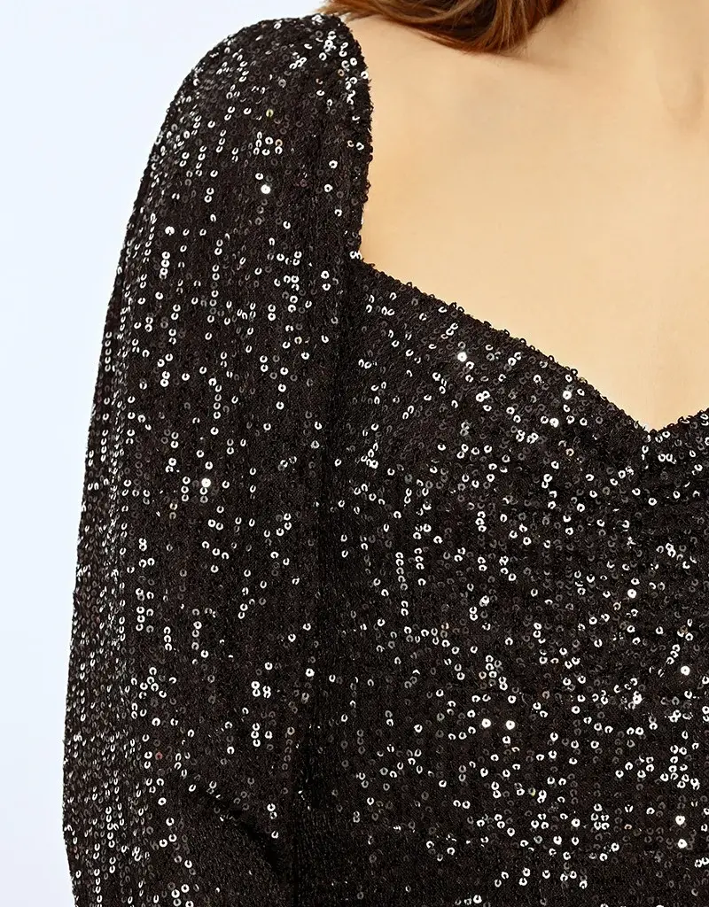 Molly Bracken Lolita Sequin Mini With Puffed Sleeves (FINAL SALE)
