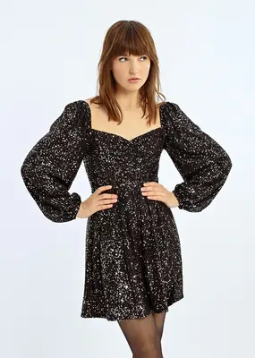 Molly Bracken Lolita Sequin Mini With Puffed Sleeves