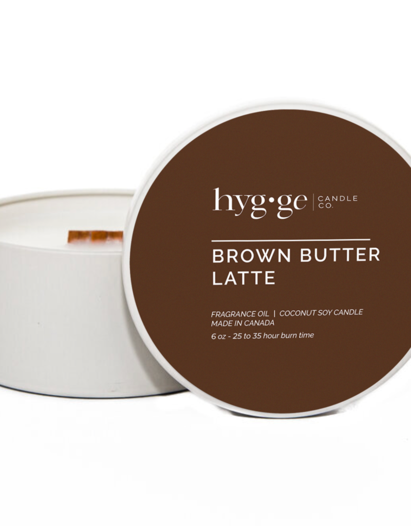 Hygge Candle Co. Brown Butter Latte Candle in Tin
