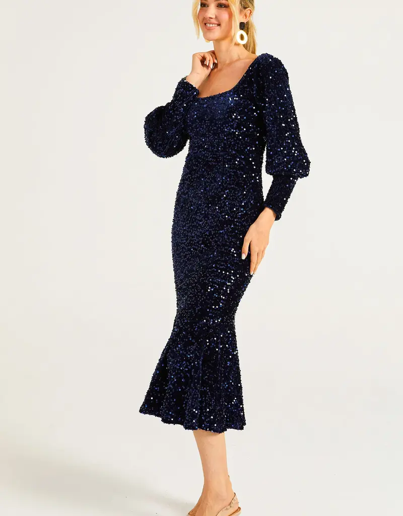 Angel Eye Firework Sequin Midi Dress